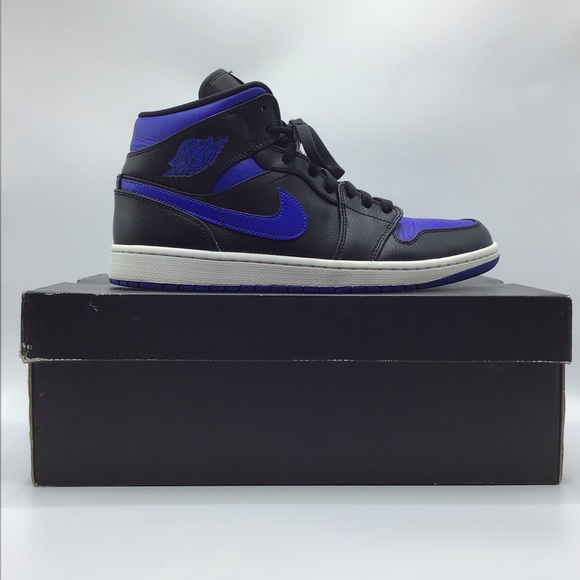 Nike Other - Nike Air Jordan 1 Mid retro hyper royal black sneakers 554724-068 mens size 10